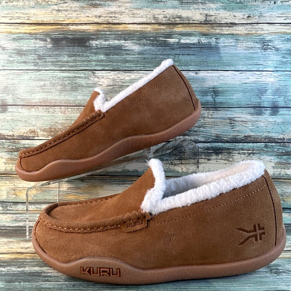 Kuru Loft Slipppers Womens Size 9.5 Brown Suede Indoor Outdoor Faux Fur Moccasin - Picture 3 of 12